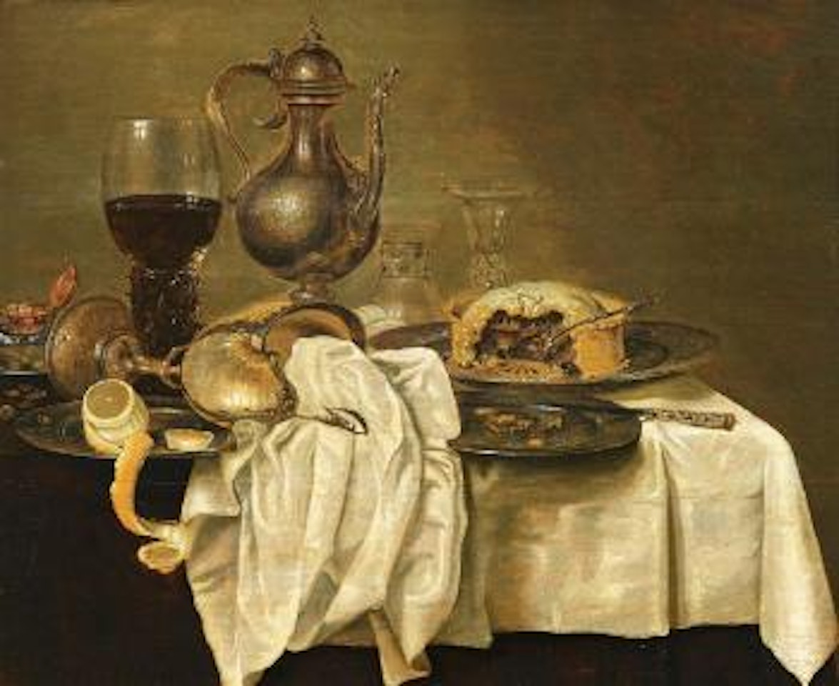 Stillleben mit Romer und Pastete by Willem Claesz Heda