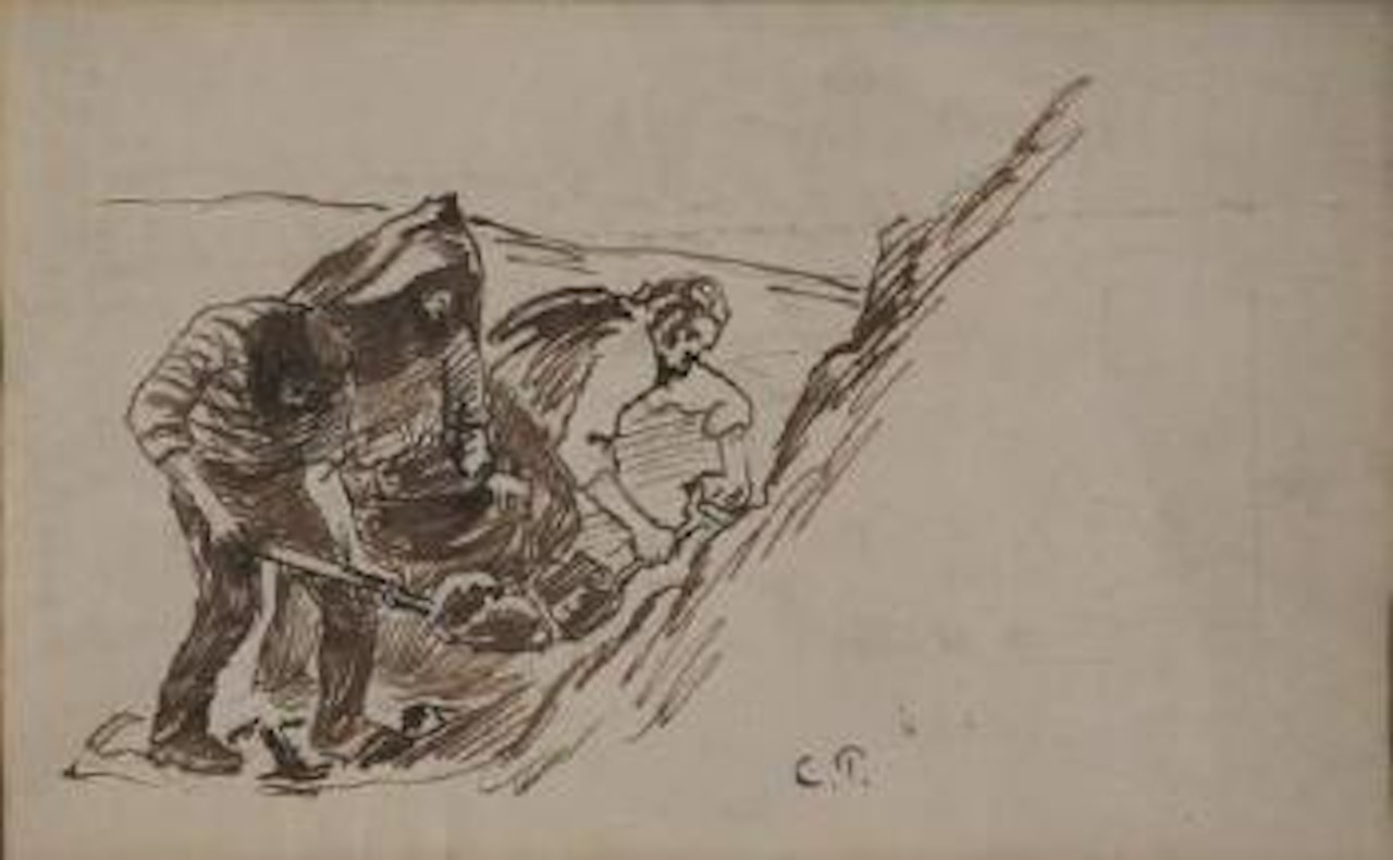 Les debardeurs a Rouen by Camille Pissarro