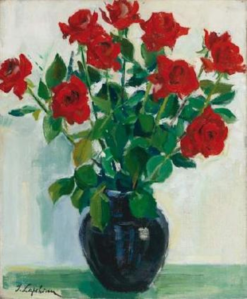 Bouquet de roses by Georgij Aleksandrovic Lapschin