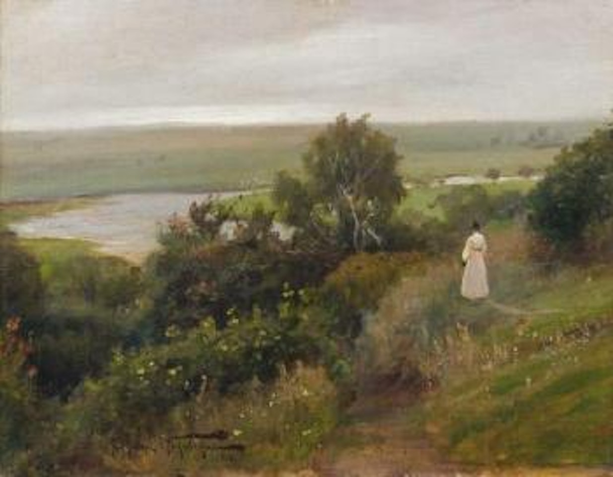 Jeune fille dans la campagne by Vladimir Makovsky