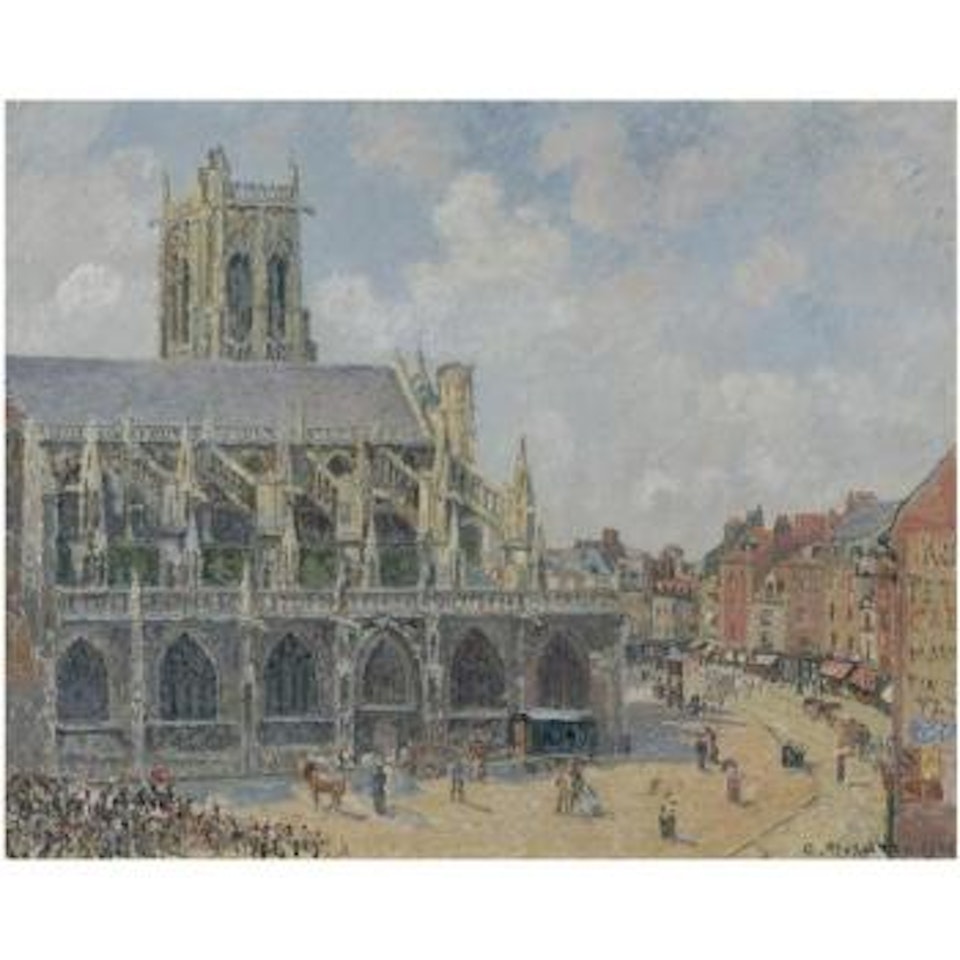 L'église Saint-jacques À Dieppe, Matin, Soleil by Camille Pissarro