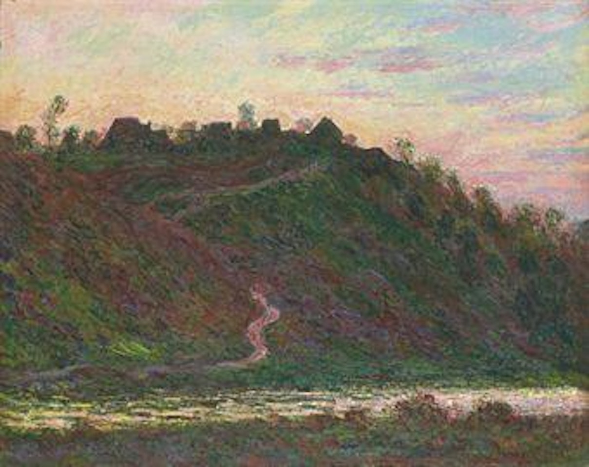 Le village de La Roche-Blond au soleil couchant by Claude Monet