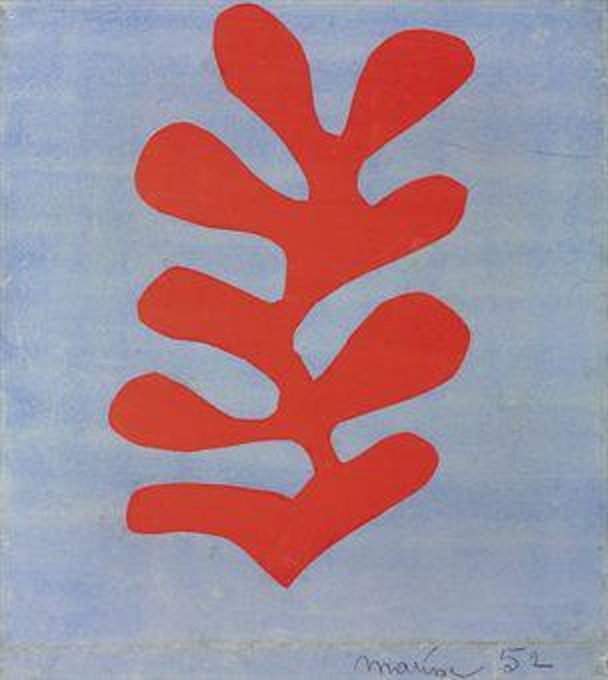 Algue rouge sur fond bleu ciel by Henri Matisse