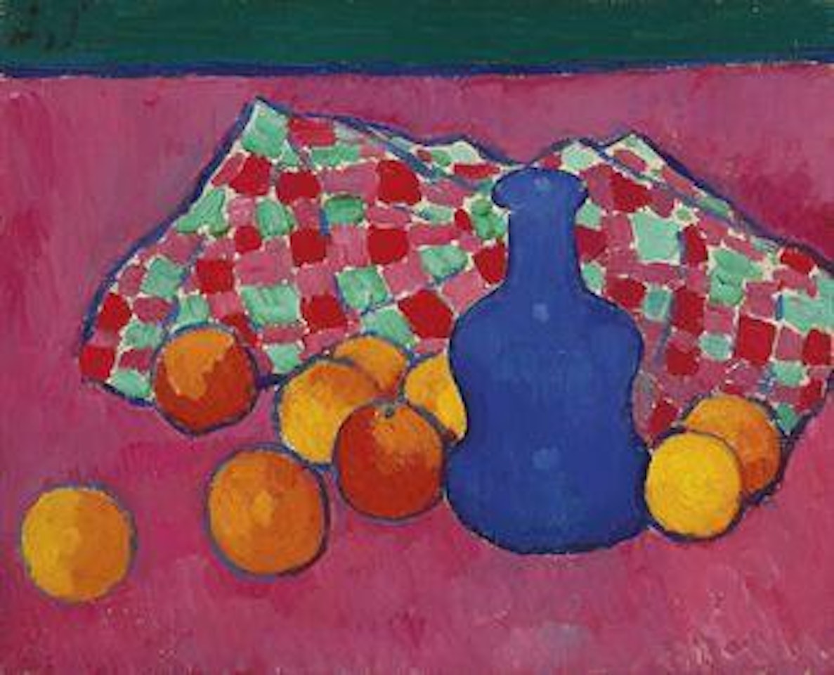 Blaue Vase mit Orangen by Alexej von Jawlensky