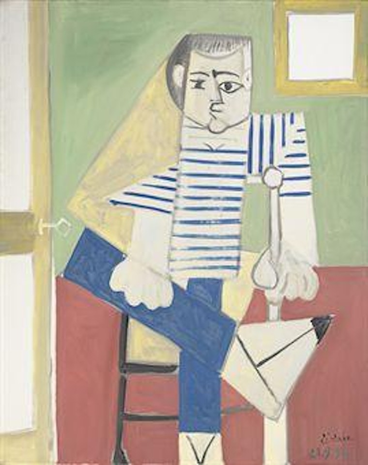 Homme assis sur une chaise by Pablo Picasso