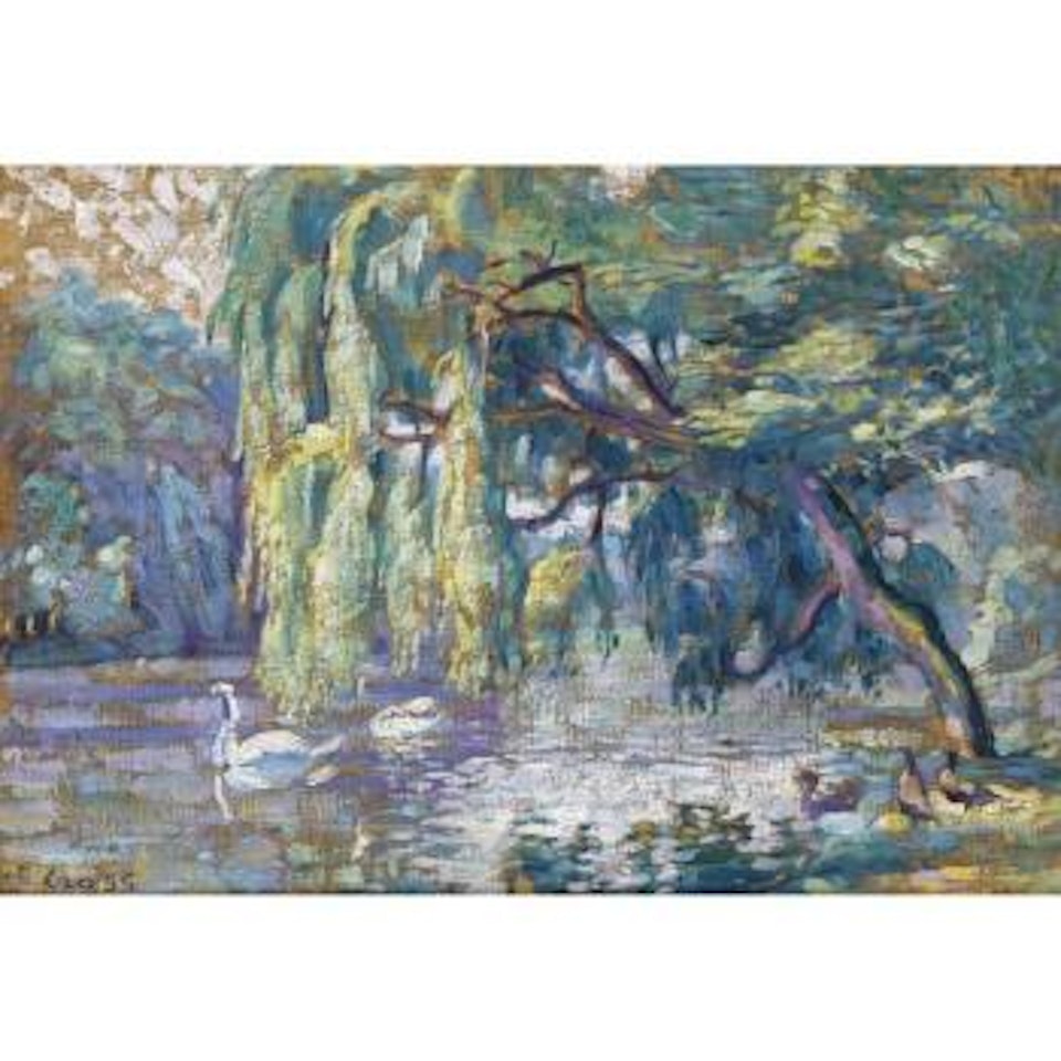 Famille De Cygnes (Le Bois De Boulogne) by Henri Edmond Cross