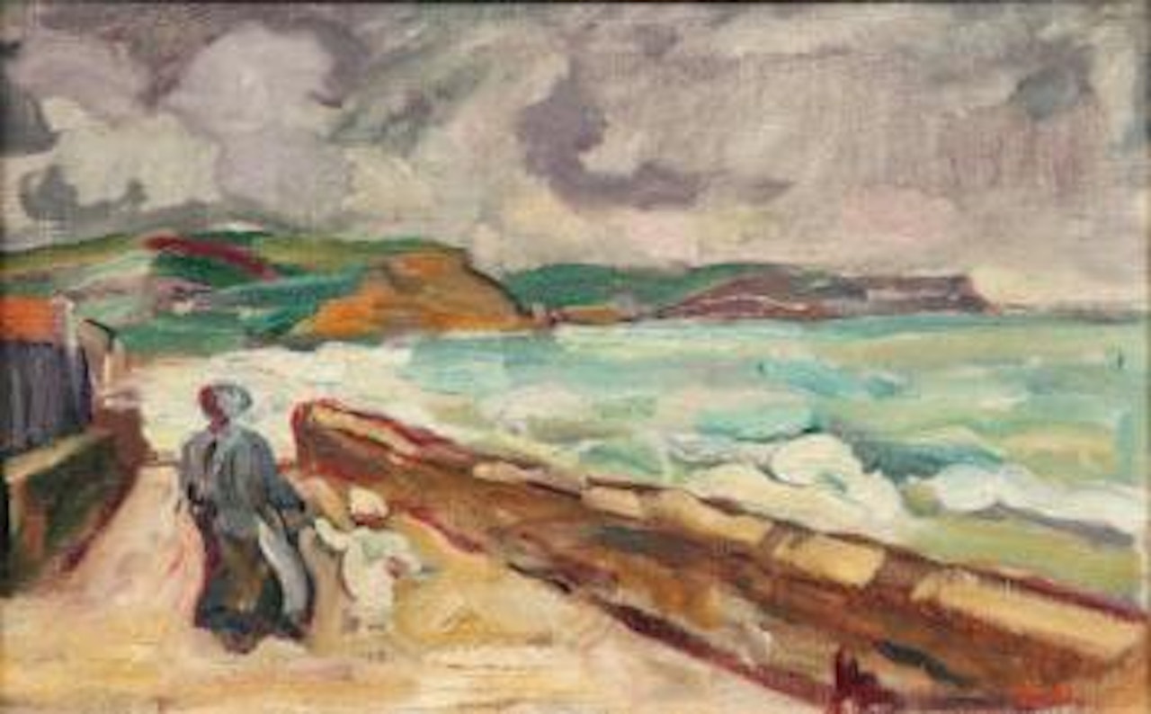 Promenade sur la jetée, Port en Bessin by Louis Valtat