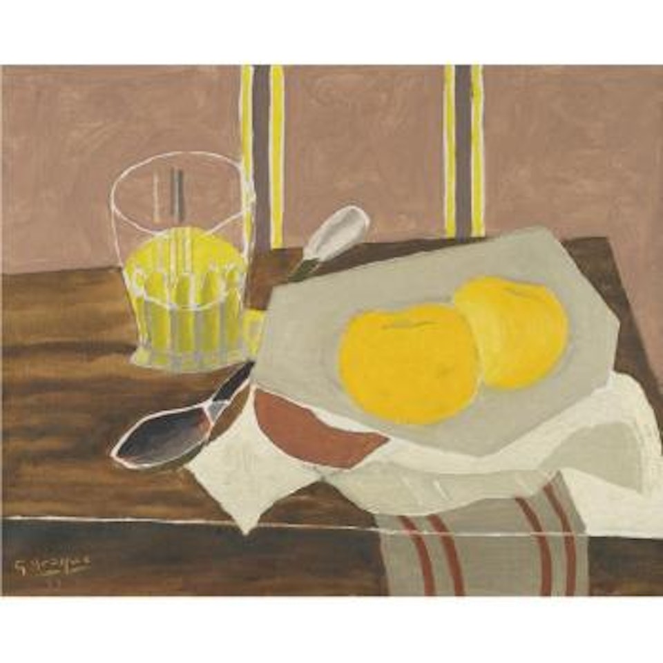 Verre, Fruits, Cuillère by Georges Braque