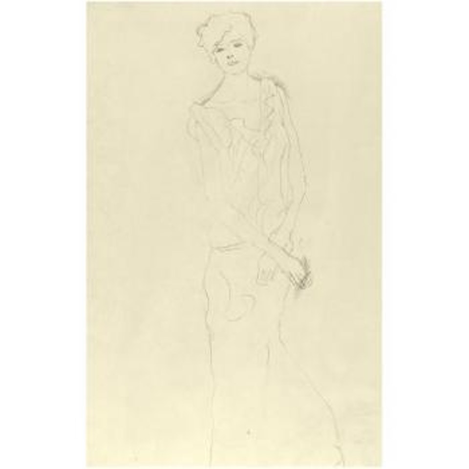 Tänzerin, Stehend Von Vorne Or Stehendes Mädchen (Dancer, Frontal View Or Girl Standing) by Gustav Klimt