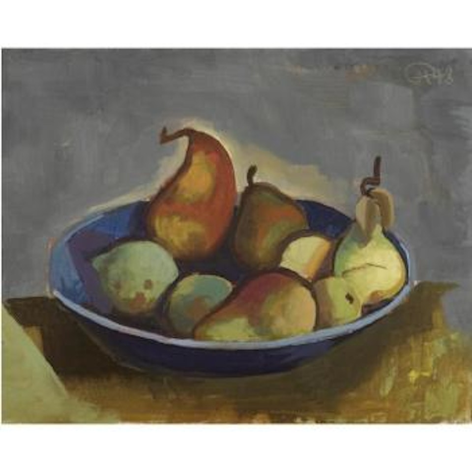 Birnen In Blauer Schale (Pears In A Blue Bowl) by Karl Hofer