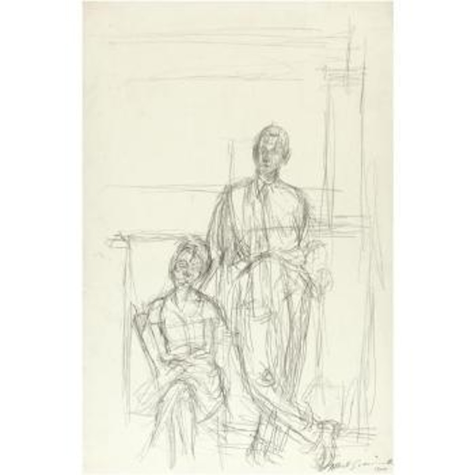 Portrait D'alice Et John Rewald by Alberto Giacometti