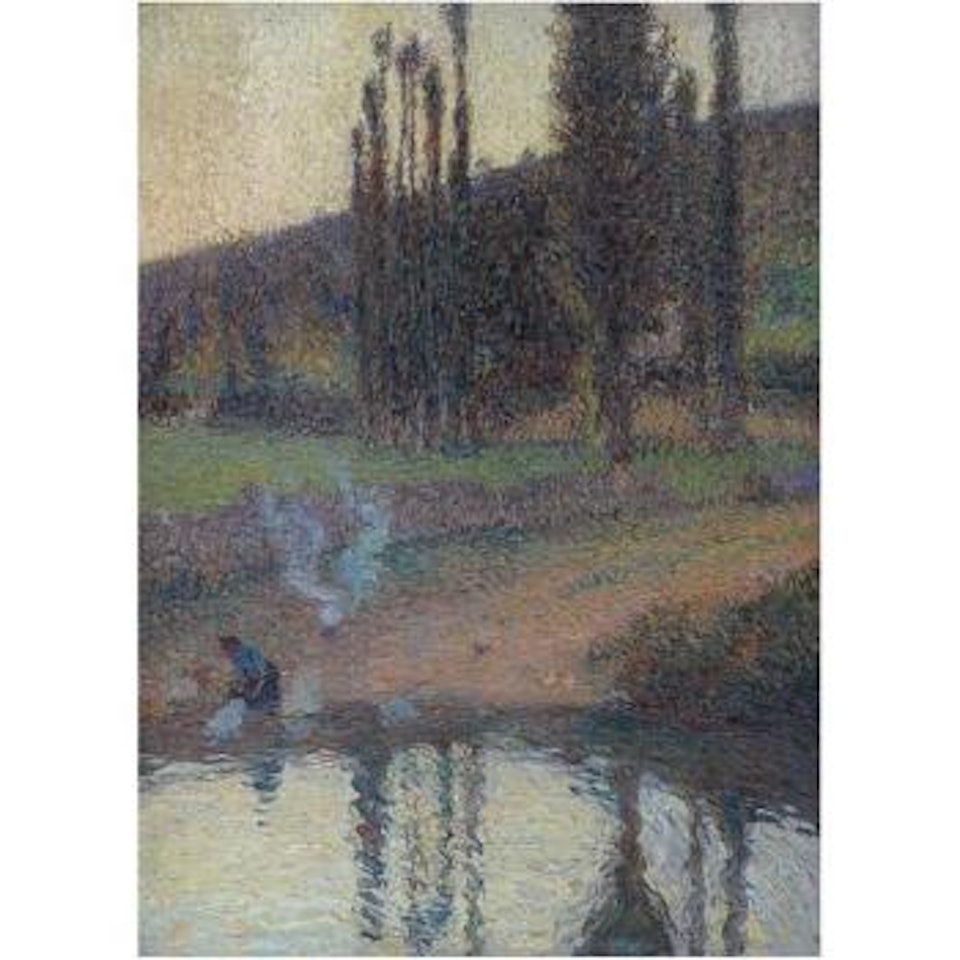 Lavandière À Genoux Aux Bords De L'eau by Henri Jean Guillaume Martin