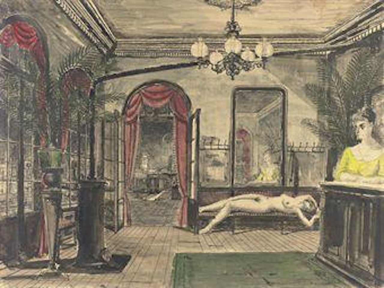 Le train de nuit (étude) by Paul Delvaux