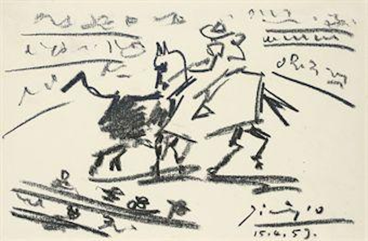 Picador et taureau by Pablo Picasso