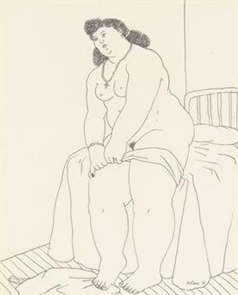 Mujer que se desnuda by Fernando Botero
