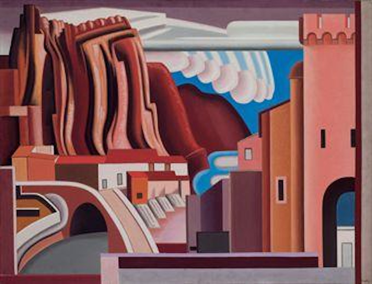 Paysage à Sisteron, le pont by Auguste Herbin