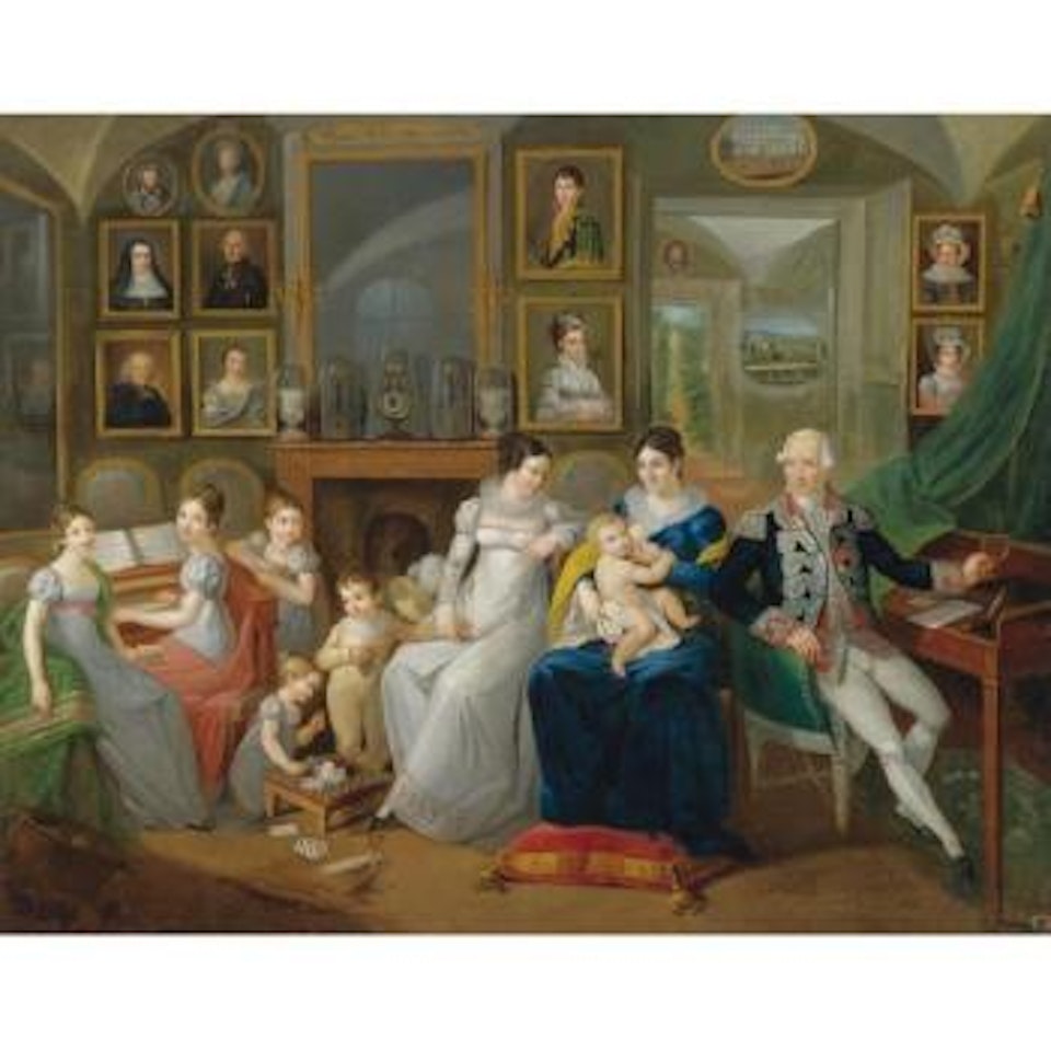 Portrait Of Gabriel Joseph De Froment, Baron De Castille (1747 - 1826) And His Wife Princess Hermine Aline Dorothée De Rohan (1785 - 1843) With Their Family by French School