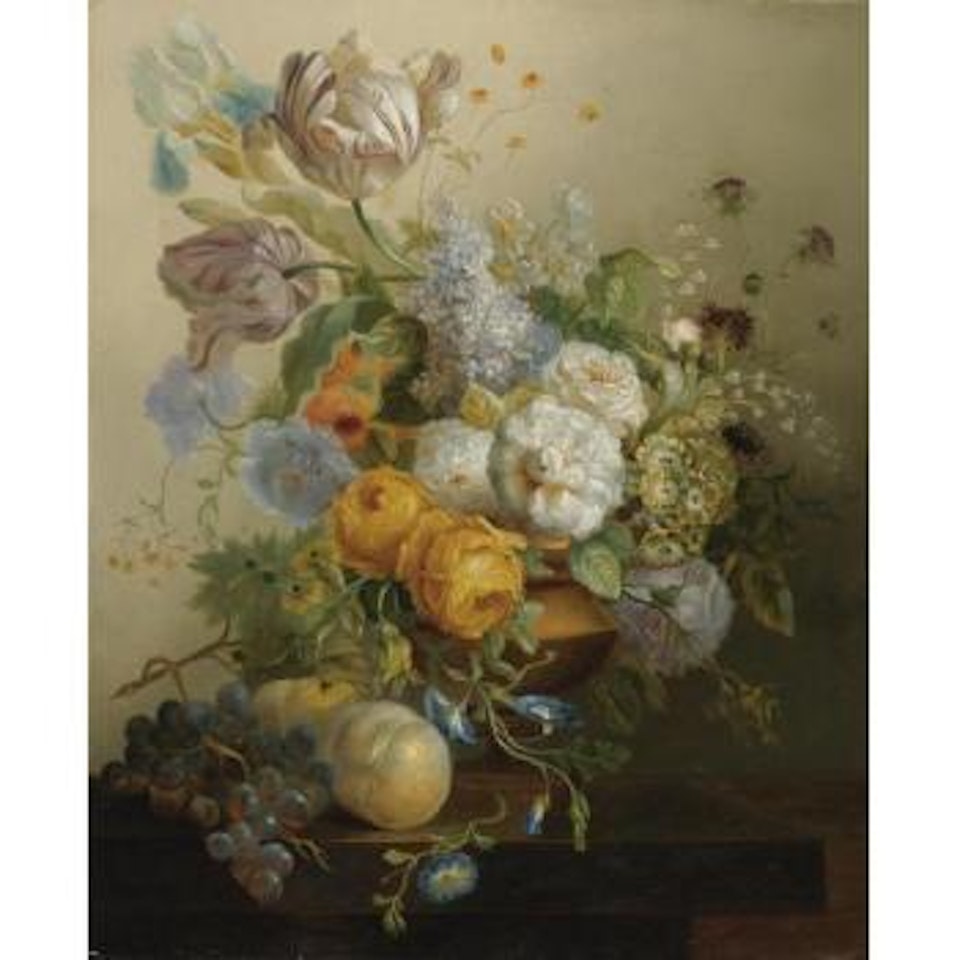 Still Life Of Flowers And Fruit by Jean François Eliaerts