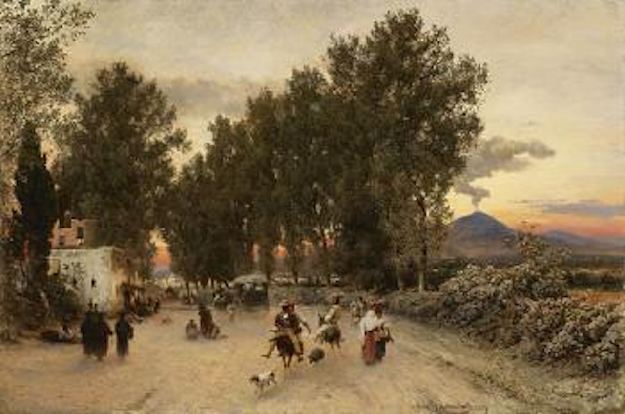 Landstrasse in der Campagna by Oswald Achenbach