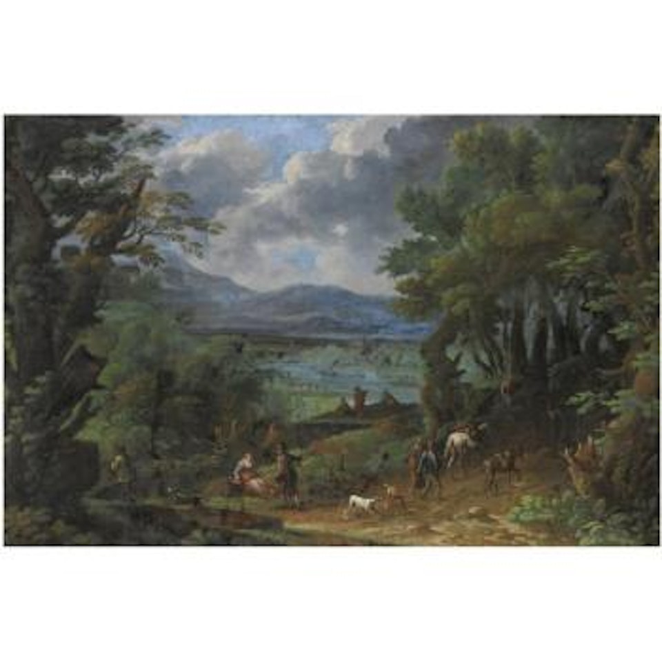 Paesaggio Fluviale Con Viandanti by Roman School