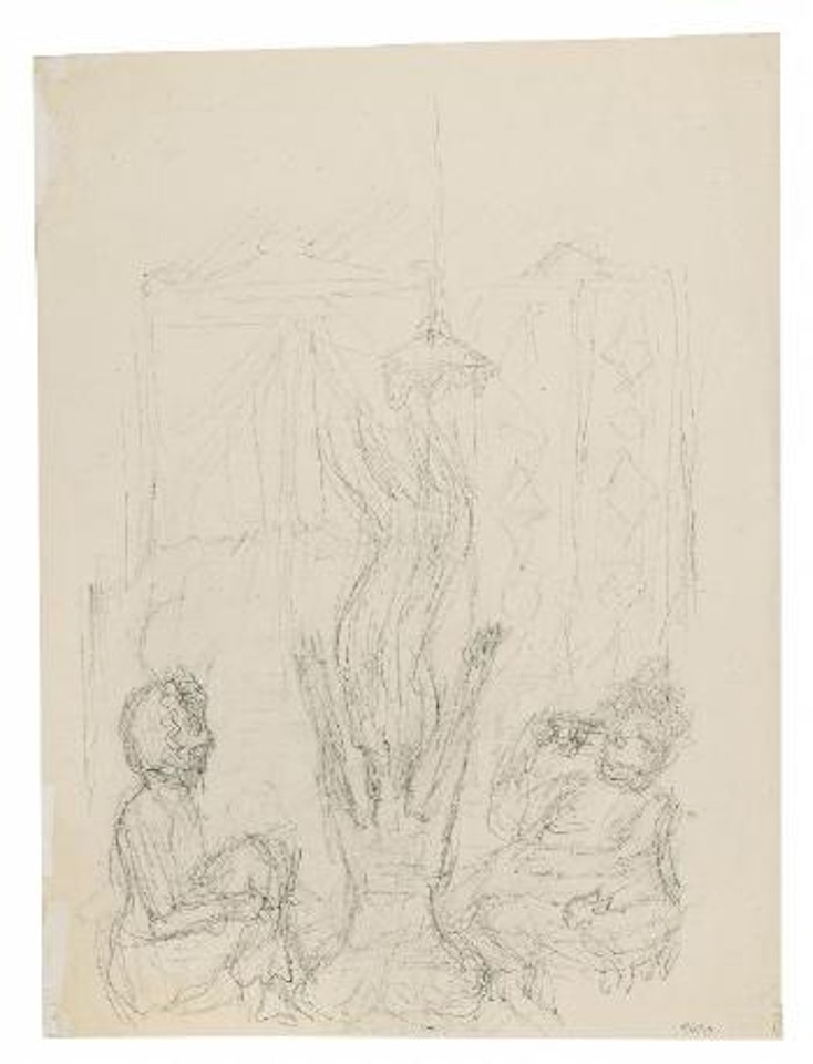 Drei General. Figural scene by Alfred Kubin