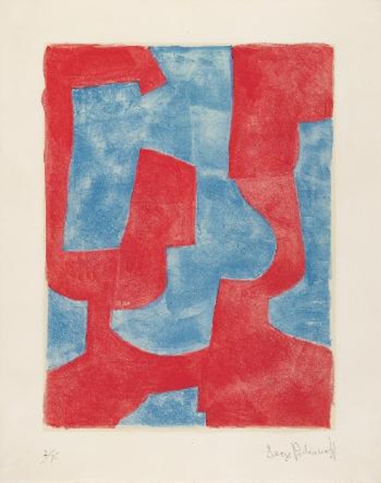 Composition bleue et rouge by Serge Poliakoff