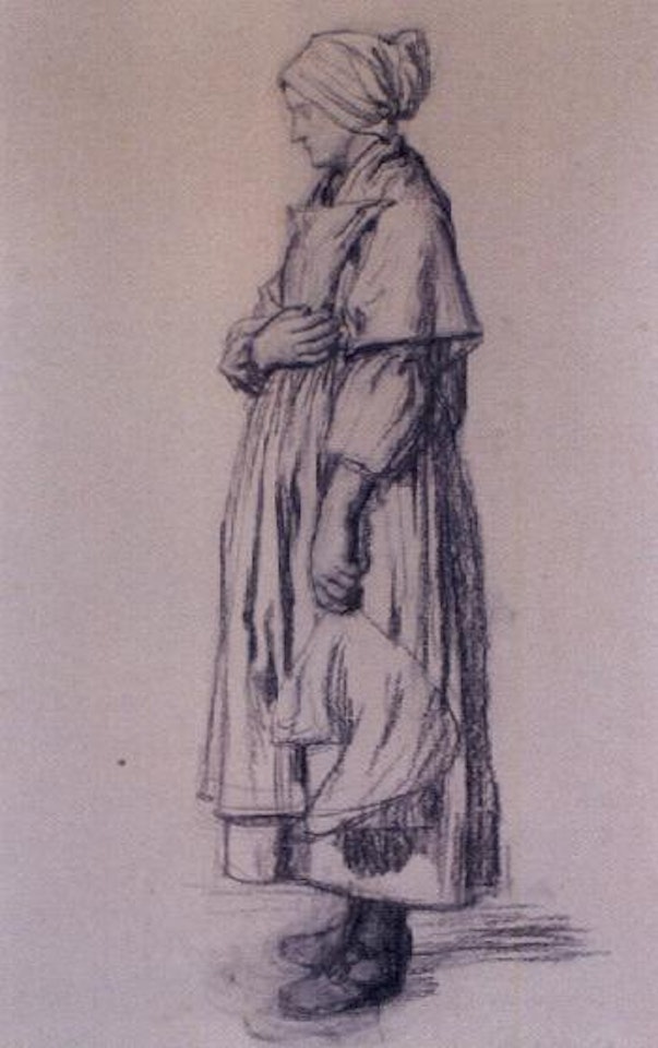 La paysanne au marche de Ploudalmezeau by Léon Augustin Lhermitte