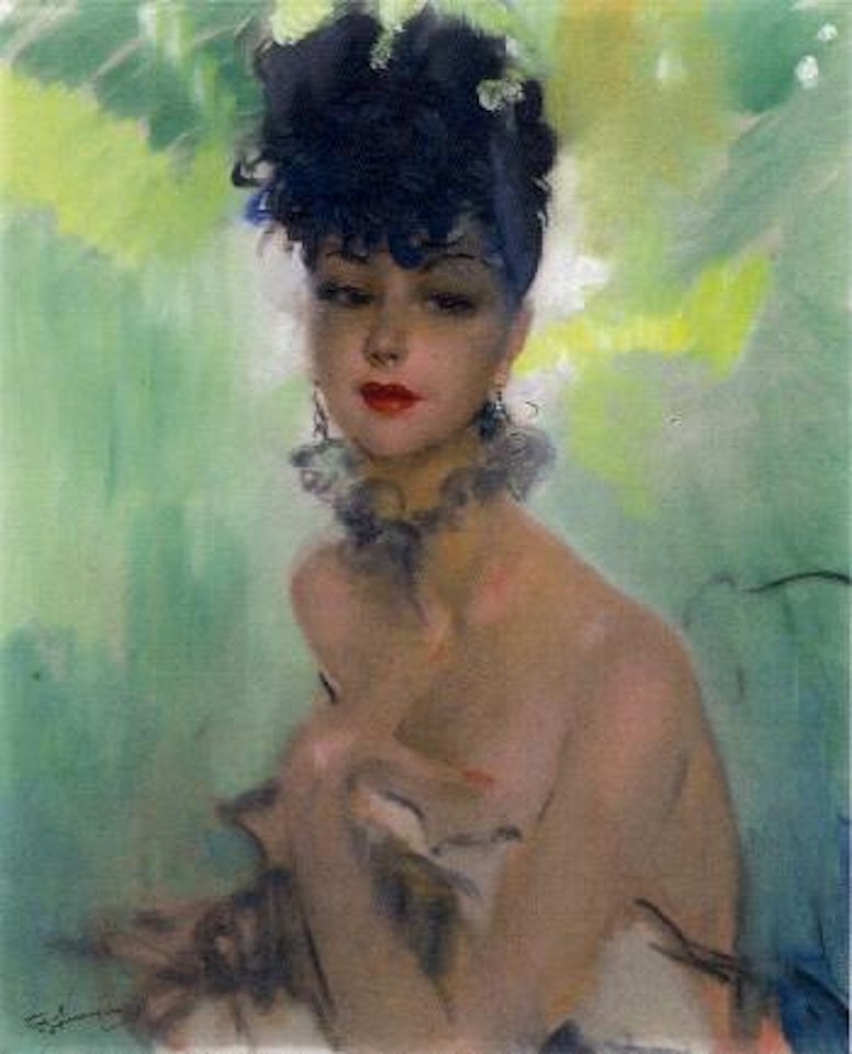 Portrait de jeune femme en buste by Jean Gabriel Domergue