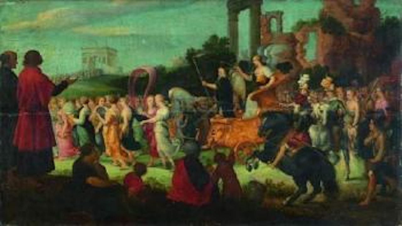 Allégorie de l'entrée triomphale à Anvers de l'archiduc Ferdinand III by Adriaen van Stalbemt