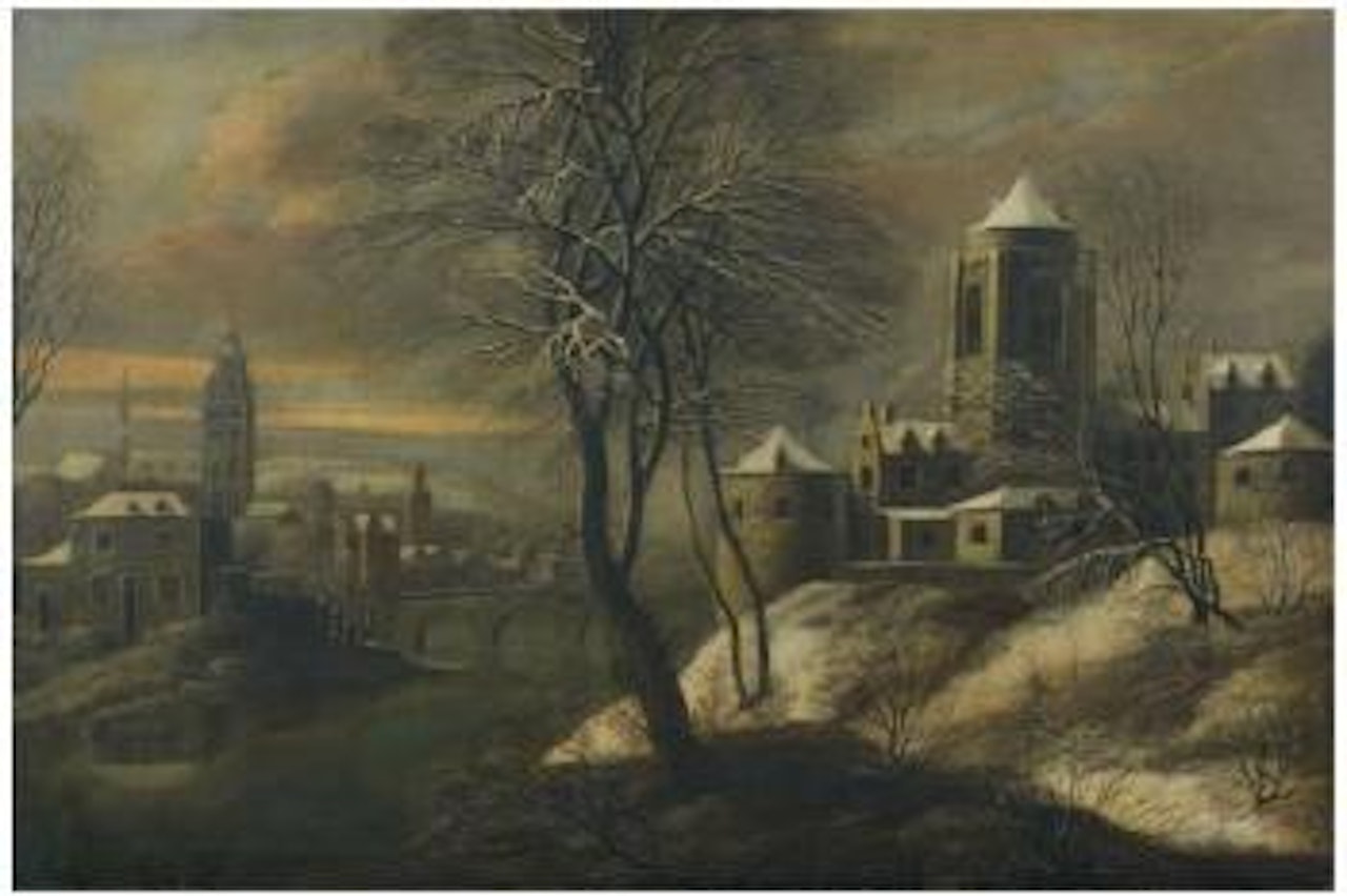 Paysage enneigé by Jan Abrahamsz. Beerstraten