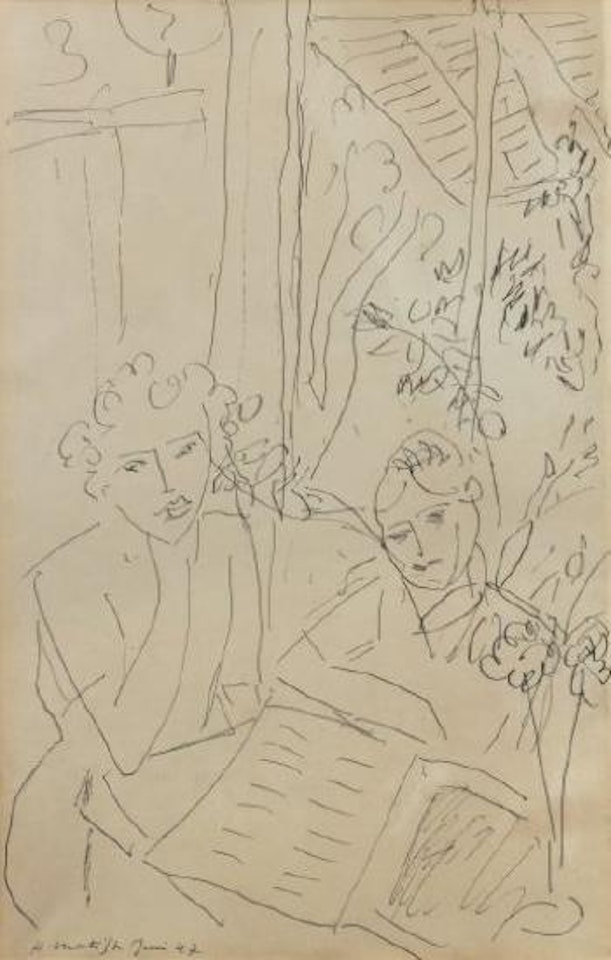 Deux personnages et intérieur by Henri Matisse