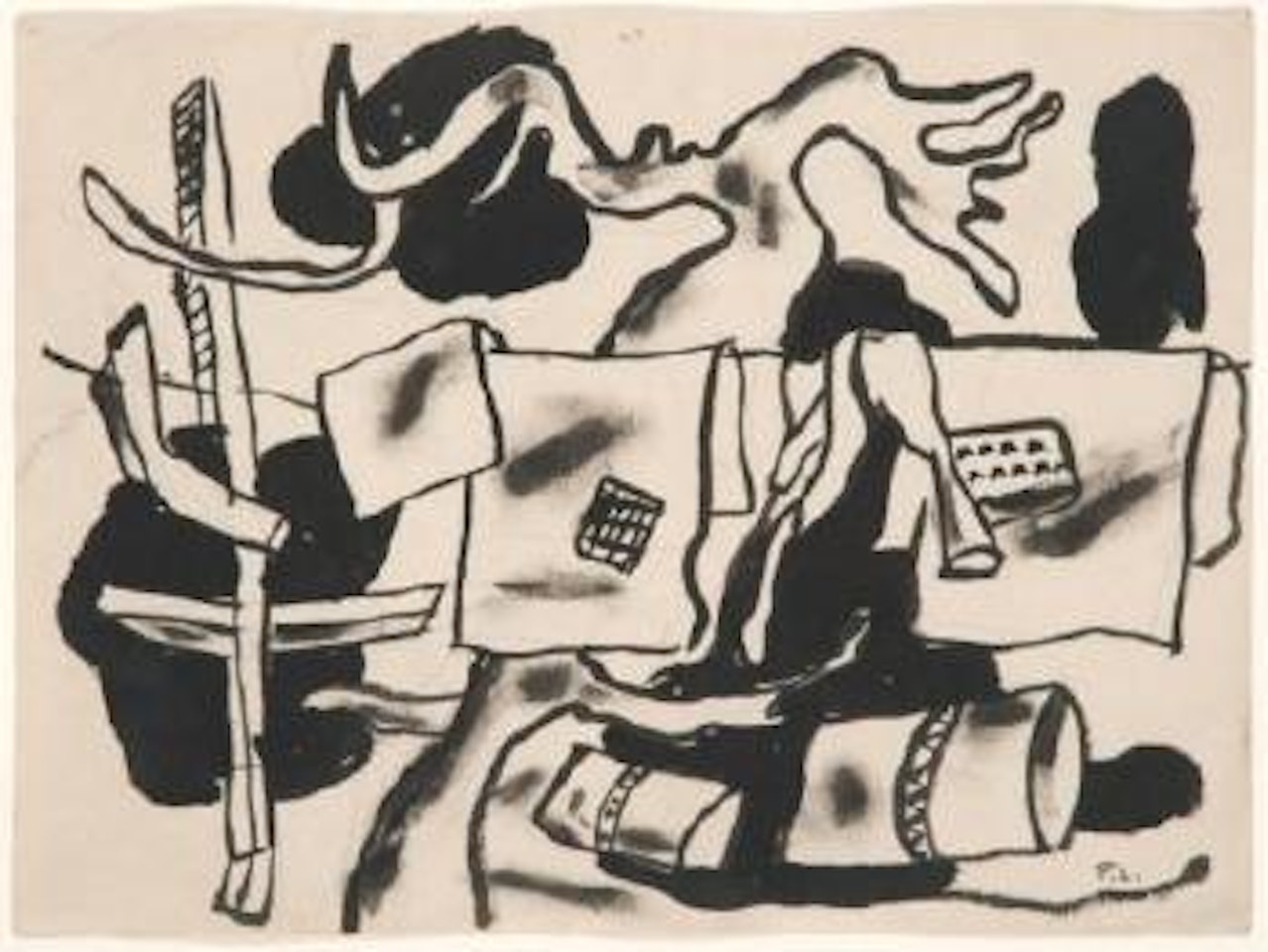 Le linge dans l'arbre by Fernand Leger