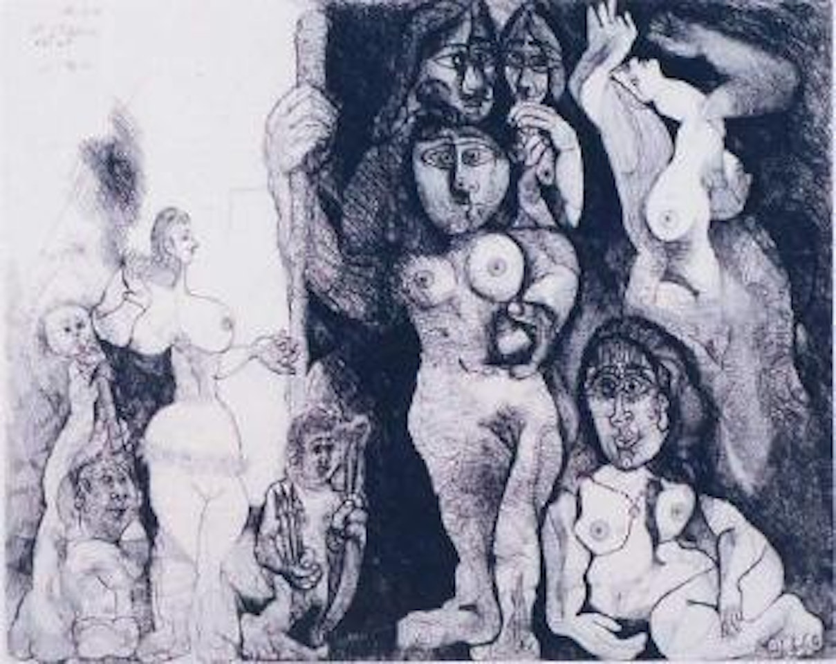 Spectacle, l'amour s'aventurant chez les femmes (serie 156) by Pablo Picasso