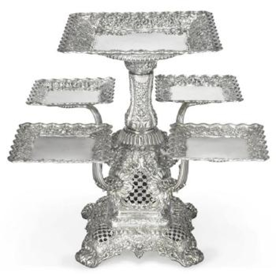 An American Silver Four-branch Epergne, Tiffany & Co., New York by Tiffany & Co.