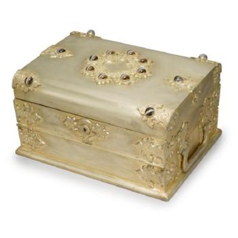 An American Gilt-metal And Hardstone Two-handled Lap Desk, Tiffany & Co., New York by Tiffany & Co.