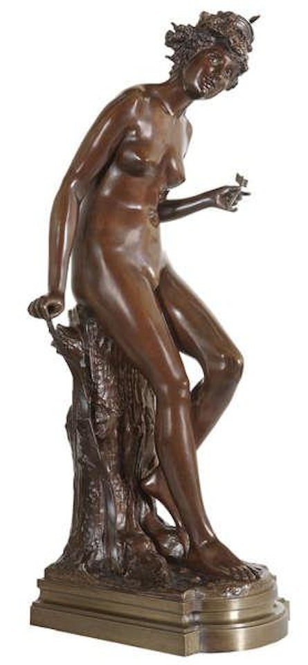 Goddess Diana on a rock by Albert-Ernest Carrier-Belleuse