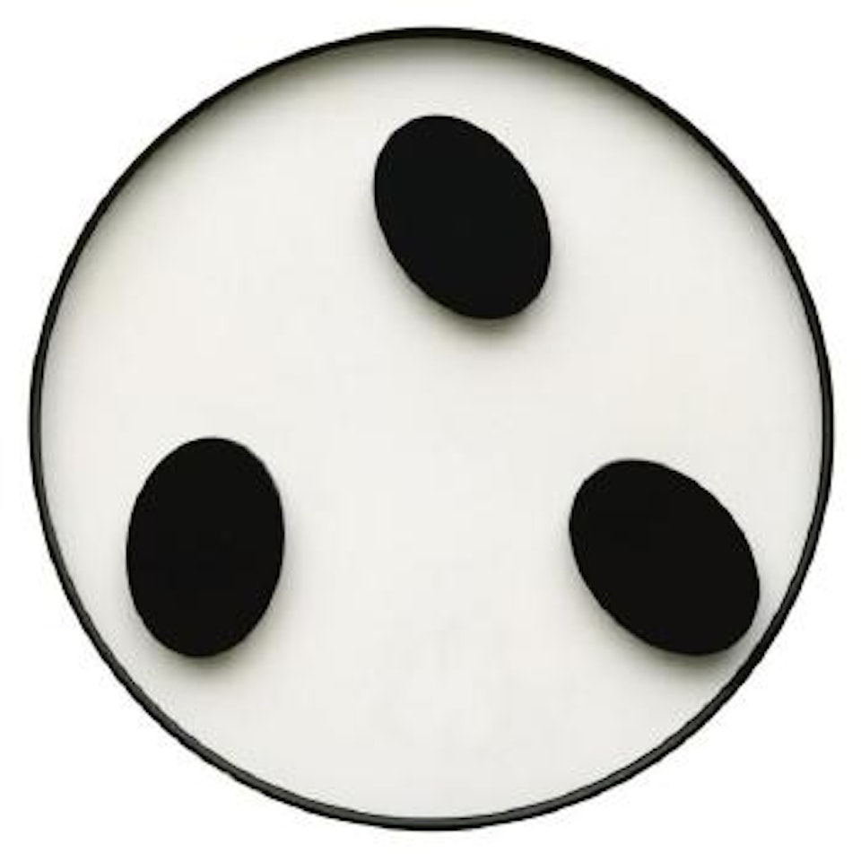 Kinetisches Objekt Mit 3 Ovalen (Schwarz Auf Weiss) by Gerhard Von Graevenitz