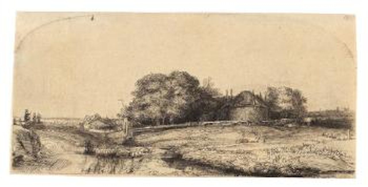 Der Heuschober und die Schafherde by Attributed to Rembrandt Harmensz van Rijn