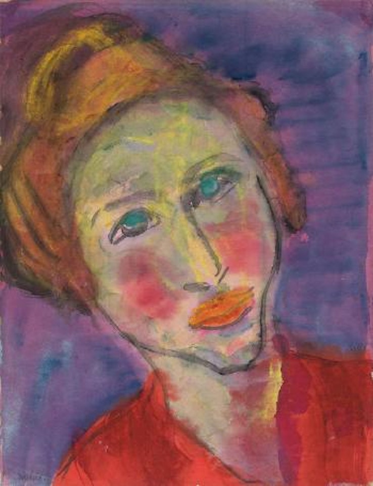 Portrait einer jungen Frau by Emil Nolde