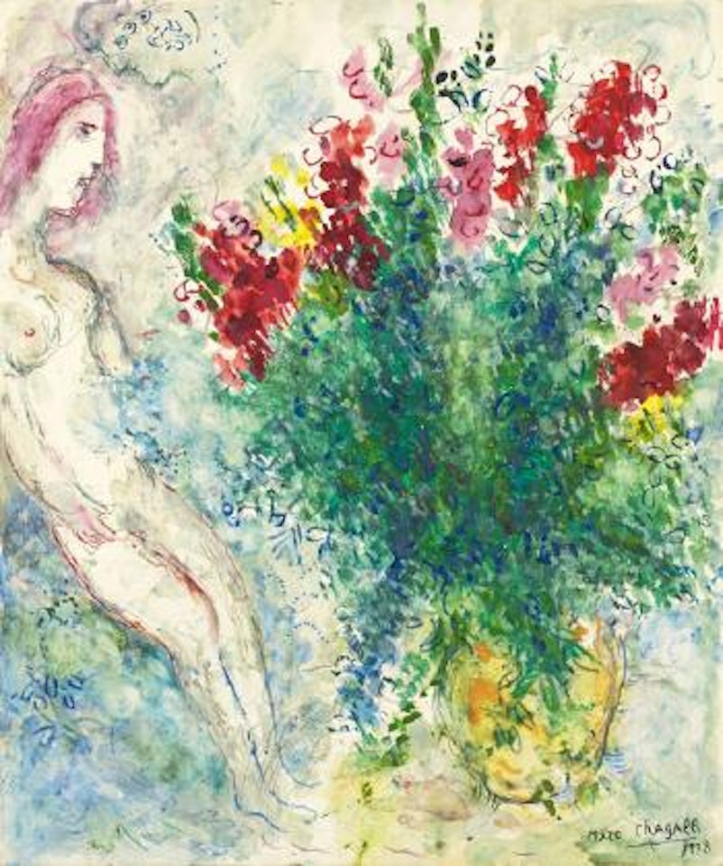 Nu au bouquet by Marc Chagall