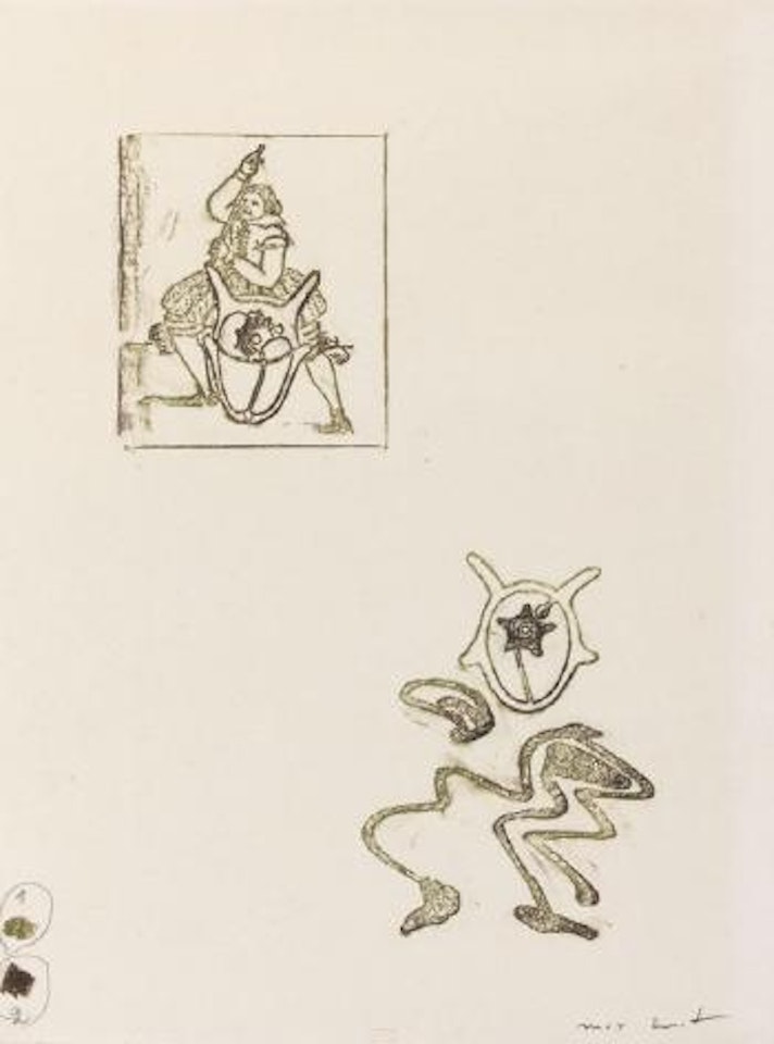 Lewis Carrolls Wunderhorn - Originalfrottage von der Seite 49 by Max Ernst