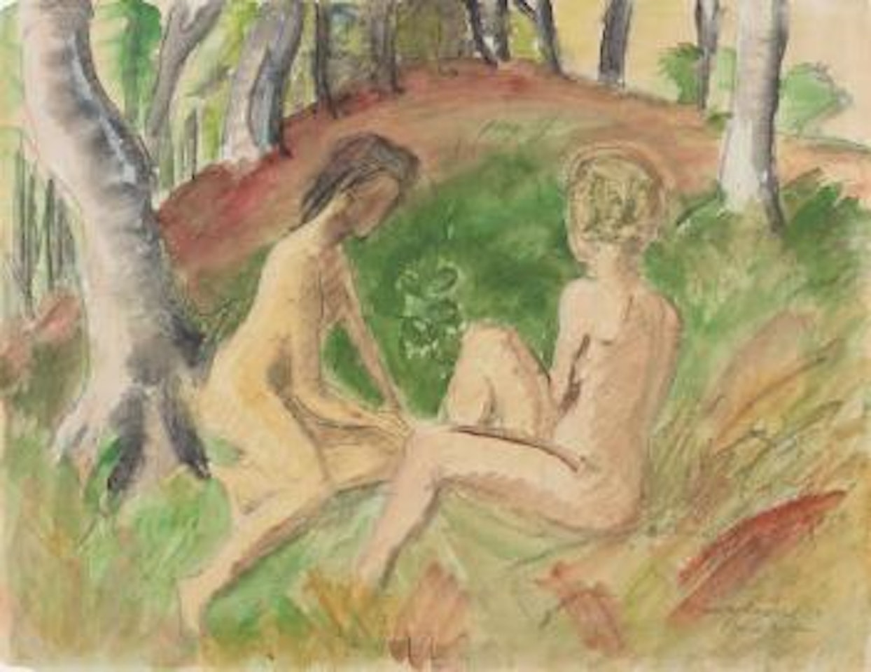 Sitzende Mädchen by Erich Heckel