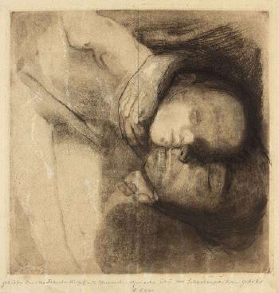 Tod, Frau und Kind [Kn. 108/VI (v. XV/b).] by Kathe Kollwitz
