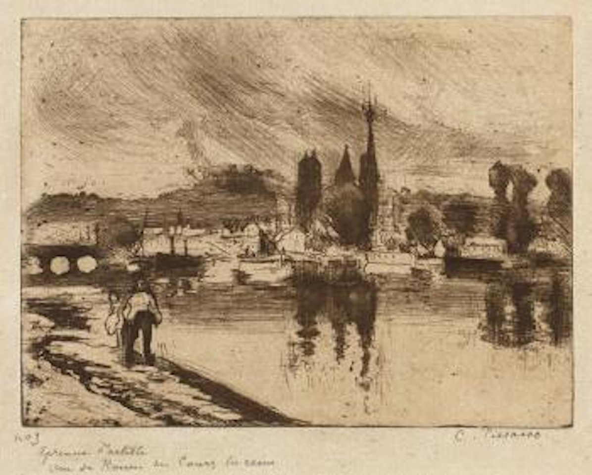Vue de Roen (Cours-la-Reine) [Delteil 50/III] by Camille Pissarro