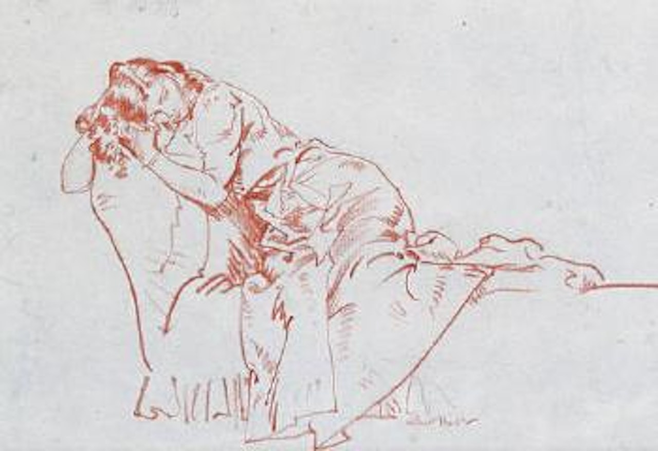 Model resting by William Russell Flint