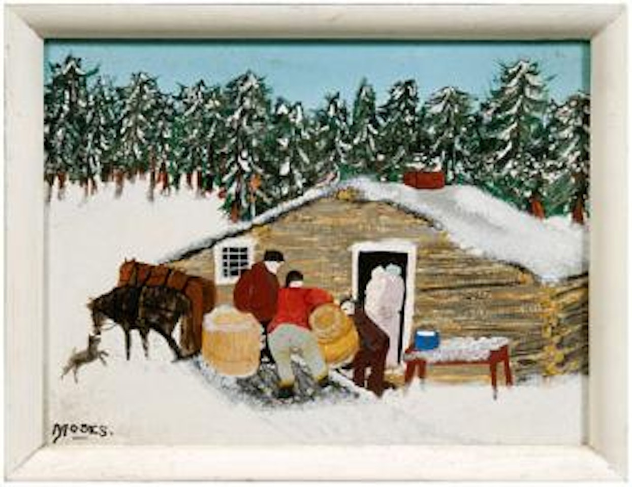 The cider barrels by Grandma Moses
