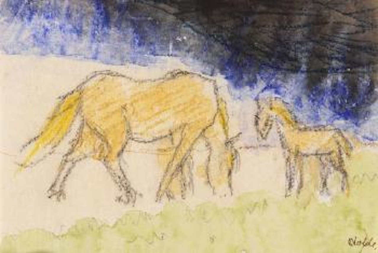 Pferd und Fullen by Emil Nolde
