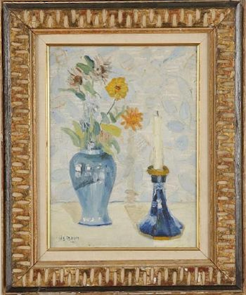Still life with candle by Walter Emerson Baum