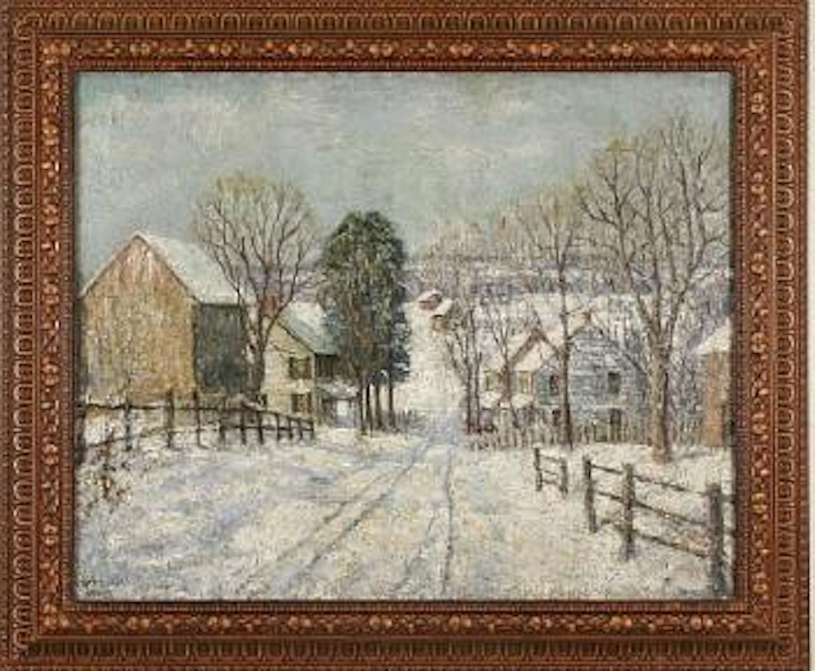 Snow covered road by Walter Emerson Baum