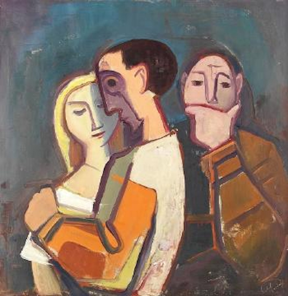 Paar mit Drittem (1) by Karl Hofer